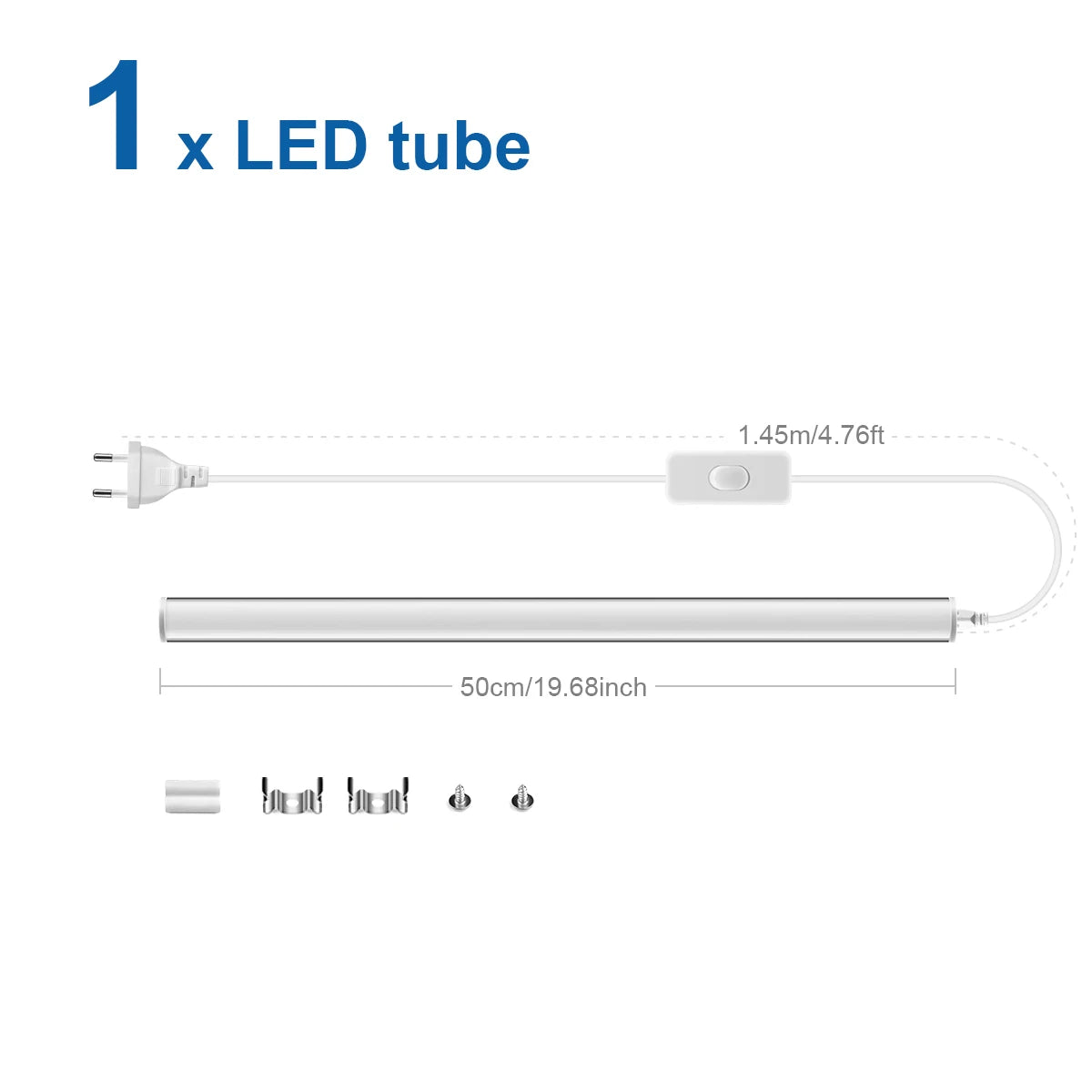 Full Set 50CM T5 Tube LED 220V 110V LED Light Bulbs Indoor Wall Ceilling / Display Cabinet Lighting Lamp DIY + Switch Power Cord