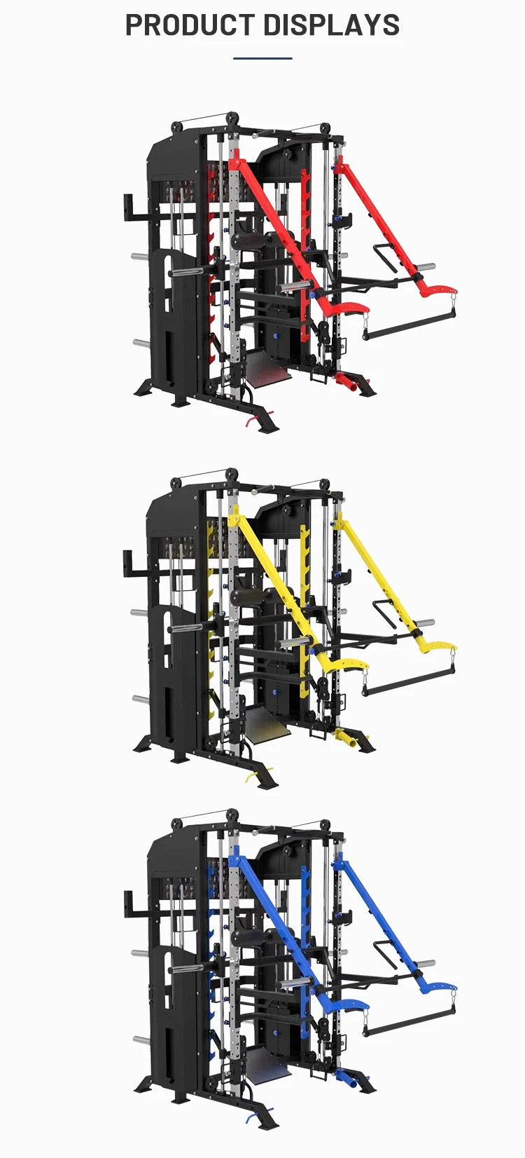 Multi-functional Commercial Muscle Training Power Rack 3d Smith Machine for Fitness  Workout Gym Equipment