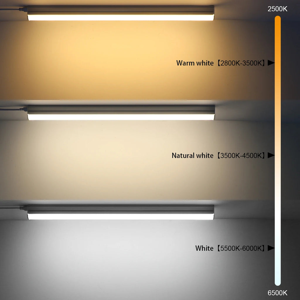 Full Set 50CM T5 Tube LED 220V 110V LED Light Bulbs Indoor Wall Ceilling / Display Cabinet Lighting Lamp DIY + Switch Power Cord