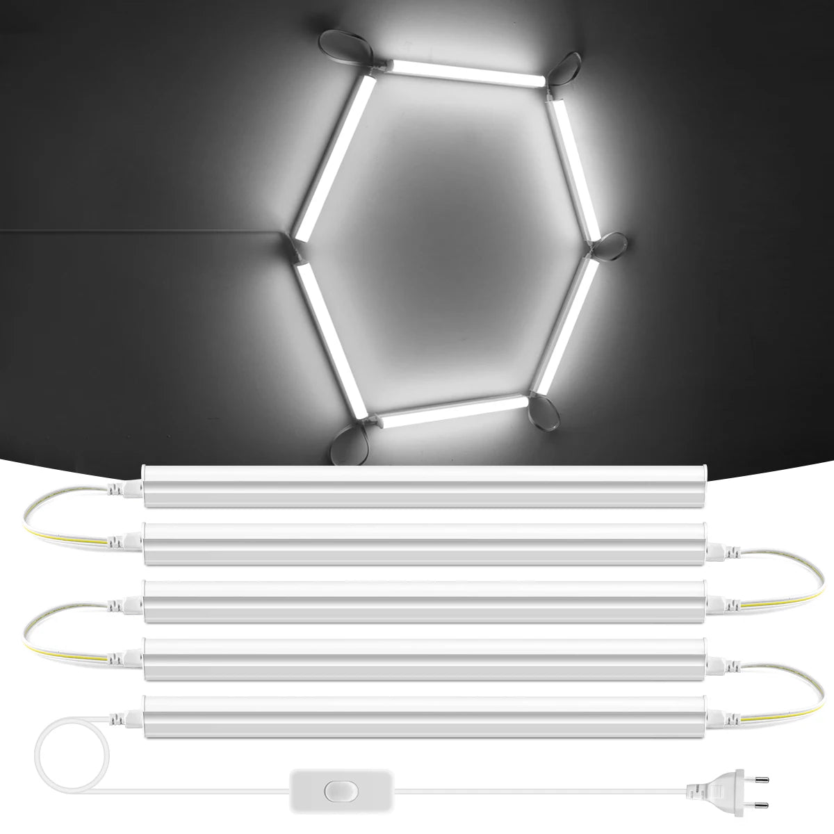 Full Set 50CM T5 Tube LED 220V 110V LED Light Bulbs Indoor Wall Ceilling / Display Cabinet Lighting Lamp DIY + Switch Power Cord