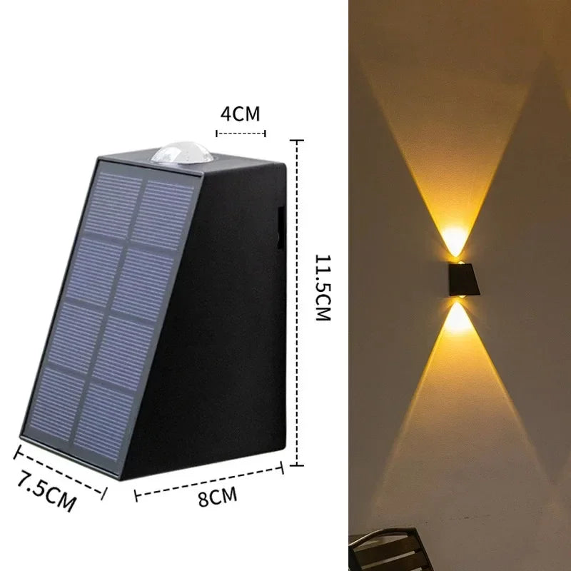 LED Solar Wall Lights Up and Down Lighting Solar Outdoor Light Waterproof IP65 Solar Fence Light for House Yard Garden Garage