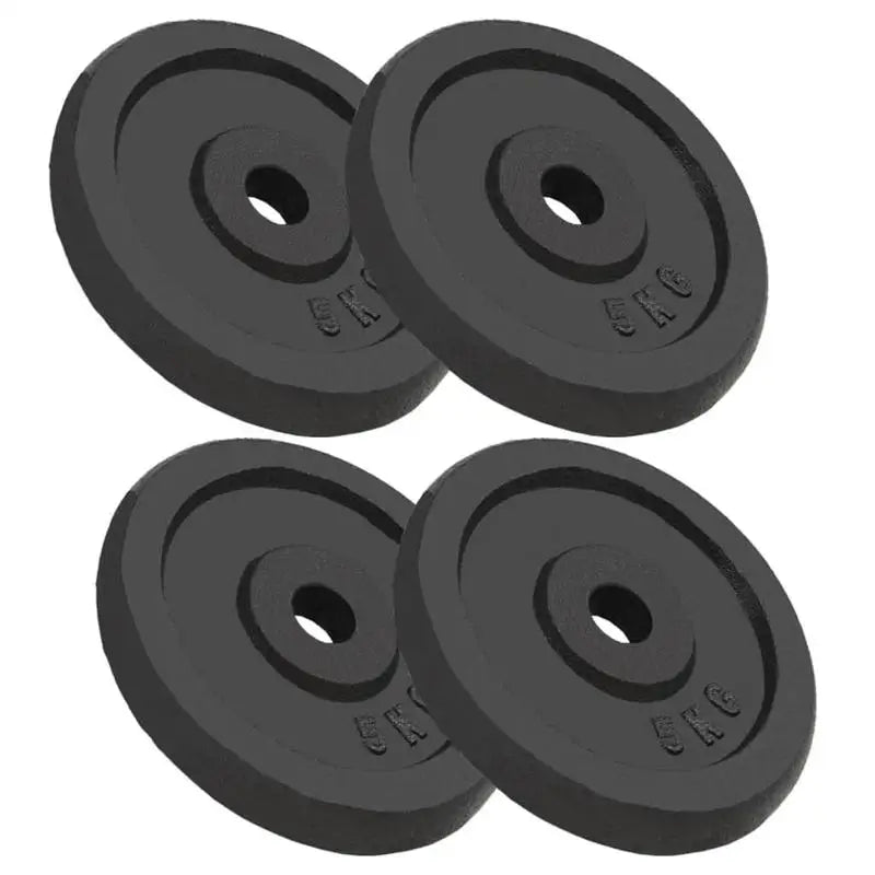 Weight Plate Set for Barbell and Dumbbell – Cast Iron with Scratch-Resistant Powder Coating – for Effective Strength Training at Home or in the Gym