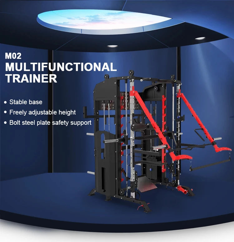 Multi-functional Commercial Muscle Training Power Rack 3d Smith Machine for Fitness  Workout Gym Equipment
